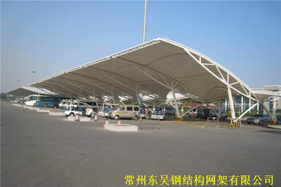 膜结构车棚丨双悬臂无斜拉膜结构车棚丨膜结构停车棚丨东吴网架